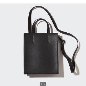 NWT Uniqlo Vegan Leather Black Mini Shopper Bag